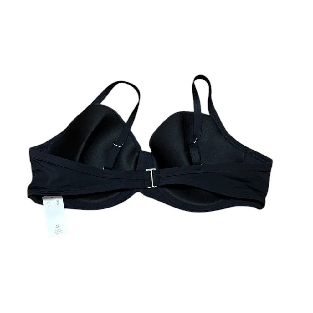 Lands' End Women's Black Underwire Bikini Top UPF 50 Size 18,‎ NWT